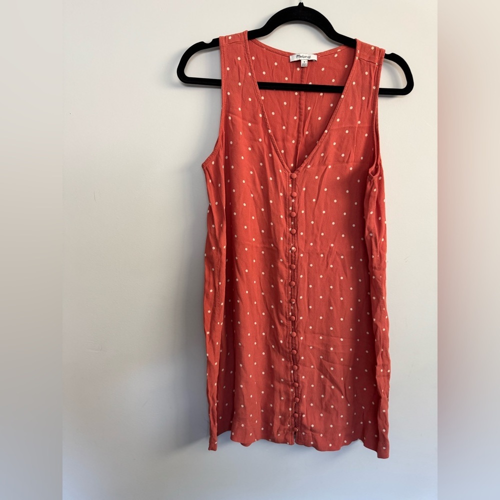 Madewell Heather Button-Front Dress in Polka Dot‎_defect